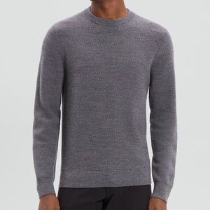 THEORY Men’s Maden Crewneck Merino Wool Sweater, Dark Grey Melange